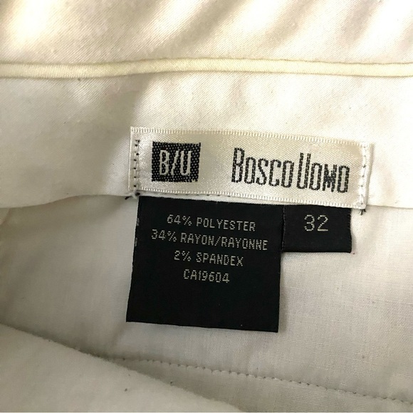 BOSCO UOMO Tan Houndstooth Men’s Pants Sz 32 Lightweight Summer Designer Preppy - Picture 6 of 6